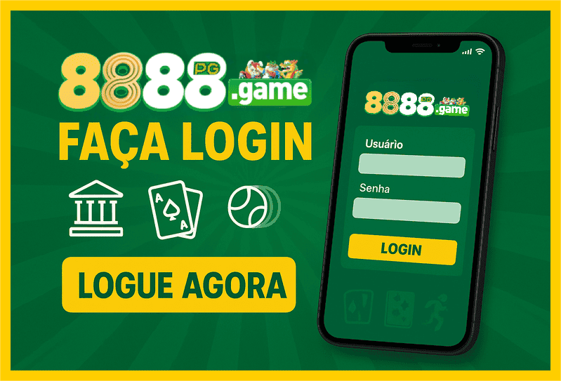 Imagem destacando login seguro na 8888GAME para novos usuários